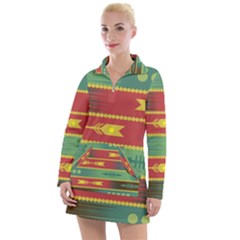 Background Non Seamless Pattern Women s Long Sleeve Casual Dress