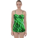 Futuristic Background Laser Green Babydoll Tankini Set View1