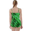 Futuristic Background Laser Green Babydoll Tankini Set View2