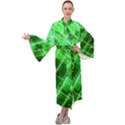 Futuristic Background Laser Green Maxi Tie Front Velour Kimono View1