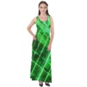 Futuristic Background Laser Green Sleeveless Velour Maxi Dress View1