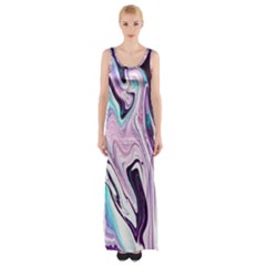 Color Acrylic Paint Art Painting Maxi Thigh Split Dress by Pakrebo