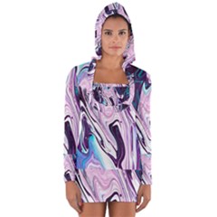 Color Acrylic Paint Art Painting Long Sleeve Hooded T-shirt by Pakrebo