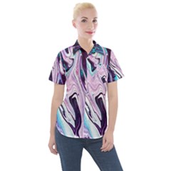 Color Acrylic Paint Art Painting Women s Short Sleeve Pocket Shirt