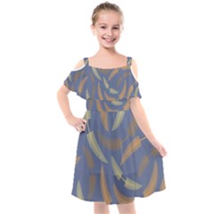 Background Non Seamless Pattern Kids  Cut Out Shoulders Chiffon Dress