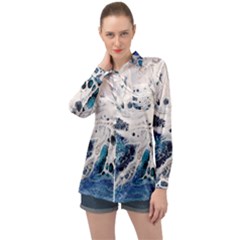 Paint Acrylic Paint Art Colorful Long Sleeve Satin Shirt