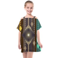 Background Colors Abstract Kids  One Piece Chiffon Dress