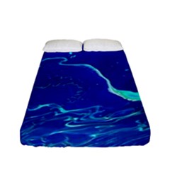 Paint Acrylic Paint Art Painting Blue Fitted Sheet (full/ Double Size) by Pakrebo