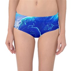 Paint Acrylic Paint Art Painting Blue Mid-waist Bikini Bottoms by Pakrebo