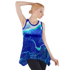 Paint Acrylic Paint Art Painting Blue Side Drop Tank Tunic by Pakrebo