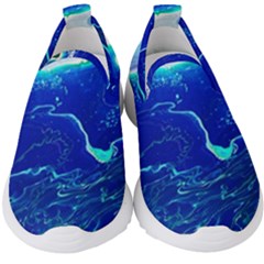 Paint Acrylic Paint Art Painting Blue Kids  Slip On Sneakers by Pakrebo