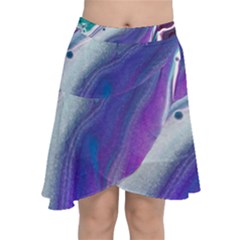 Color Acrylic Paint Art Painting Chiffon Wrap Front Skirt by Pakrebo