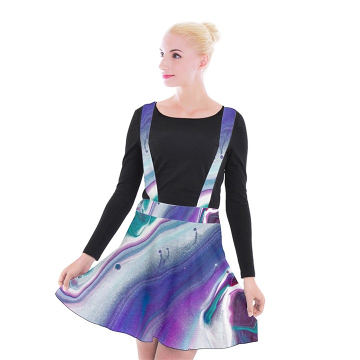 Color Acrylic Paint Art Painting Suspender Skater Skirt