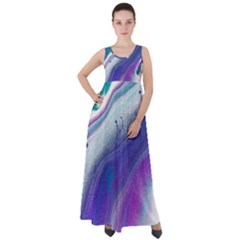 Color Acrylic Paint Art Painting Empire Waist Velour Maxi Dress by Pakrebo