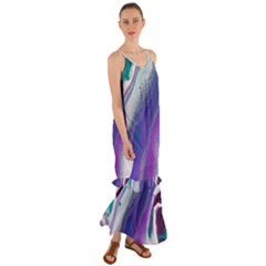 Color Acrylic Paint Art Painting Cami Maxi Ruffle Chiffon Dress