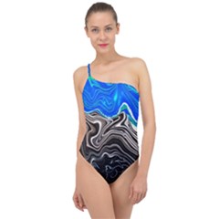 Paint Acrylic Paint Art Colorful Classic One Shoulder Swimsuit by Pakrebo