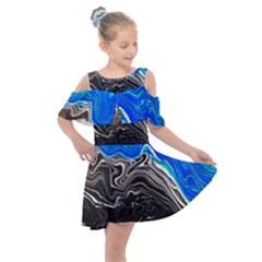 Paint Acrylic Paint Art Colorful Kids  Shoulder Cutout Chiffon Dress by Pakrebo