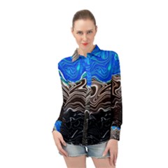 Paint Acrylic Paint Art Colorful Long Sleeve Chiffon Shirt