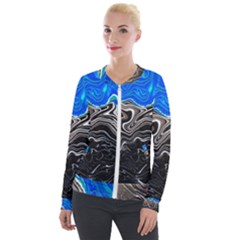 Paint Acrylic Paint Art Colorful Velour Zip Up Jacket