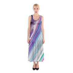 Color Acrylic Paint Art Painting Sleeveless Maxi Dress by Pakrebo