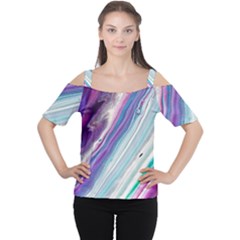 Color Acrylic Paint Art Painting Cutout Shoulder Tee