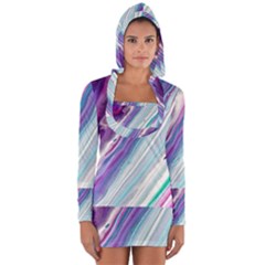 Color Acrylic Paint Art Painting Long Sleeve Hooded T-shirt by Pakrebo