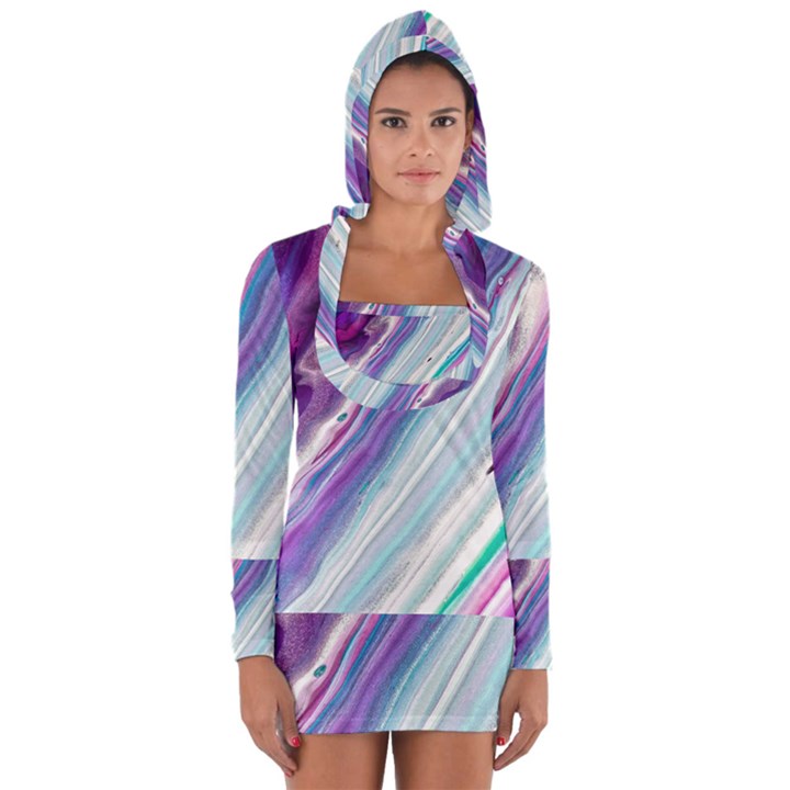 Color Acrylic Paint Art Painting Long Sleeve Hooded T-shirt