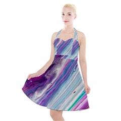 Color Acrylic Paint Art Painting Halter Party Swing Dress 