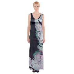 Color Acrylic Paint Art Painting Maxi Thigh Split Dress by Pakrebo