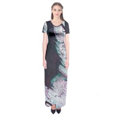 Color Acrylic Paint Art Painting Short Sleeve Maxi Dress by Pakrebo