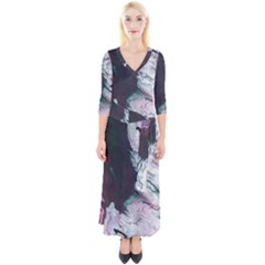 Color Acrylic Paint Art Painting Quarter Sleeve Wrap Maxi Dress by Pakrebo