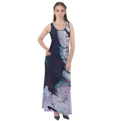 Color Acrylic Paint Art Painting Sleeveless Velour Maxi Dress by Pakrebo