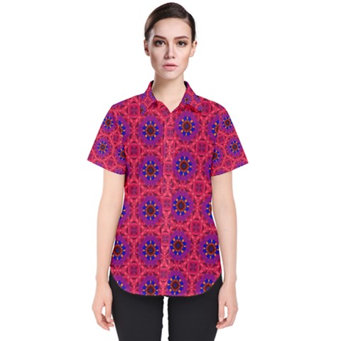 Retro Abstract Boho Unique Women s Short Sleeve Shirt by Pakrebo