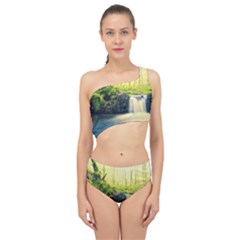 Waterfall River Nature Forest Spliced Up Two Piece Swimsuit