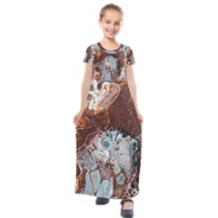 Paint Acrylic Paint Art Colorful Kids  Short Sleeve Maxi Dress by Pakrebo