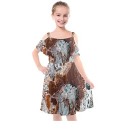 Paint Acrylic Paint Art Colorful Kids  Cut Out Shoulders Chiffon Dress by Pakrebo