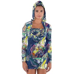 Paint Acrylic Paint Art Colorful Long Sleeve Hooded T-shirt by Pakrebo