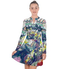 Paint Acrylic Paint Art Colorful Long Sleeve Panel Dress by Pakrebo