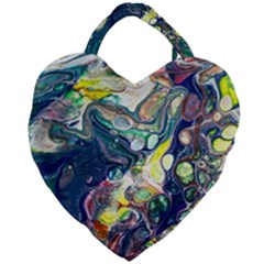 Paint Acrylic Paint Art Colorful Giant Heart Shaped Tote by Pakrebo