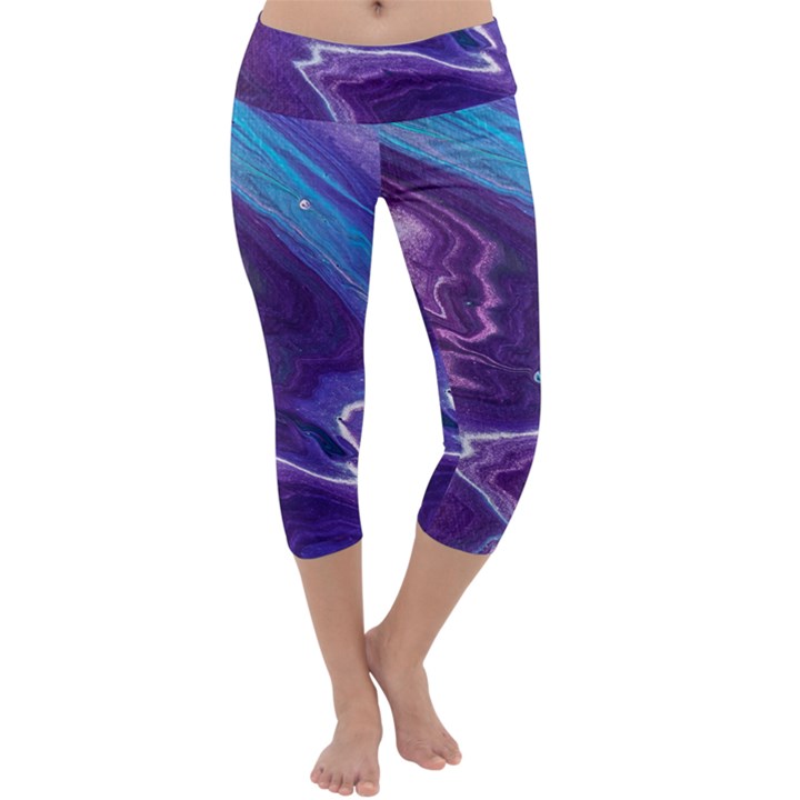 Color Acrylic Paint Art Painting Art Capri Yoga Leggings