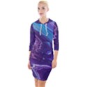 Color Acrylic Paint Art Painting Art Quarter Sleeve Hood Bodycon Dress View1