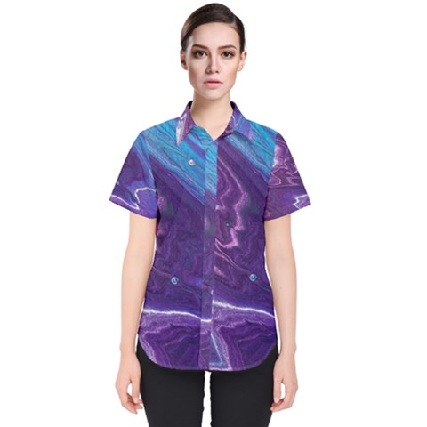 Color Acrylic Paint Art Painting Art Women s Short Sleeve Shirt by Pakrebo