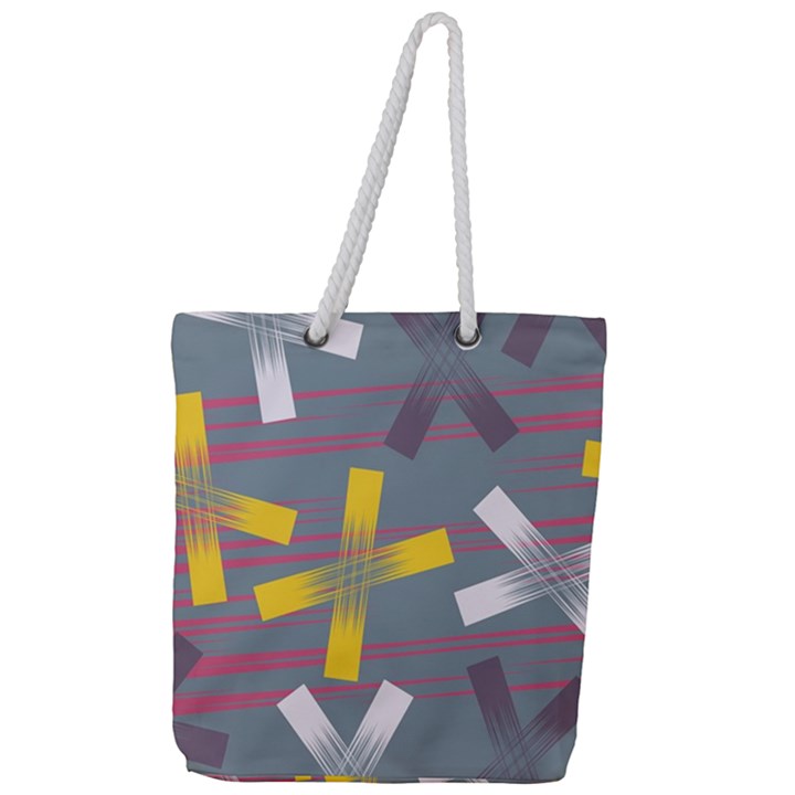 Background Abstract Non Seamless Full Print Rope Handle Tote (Large)