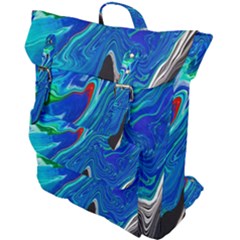 Paint Acrylic Paint Art Colorful Blue Buckle Up Backpack