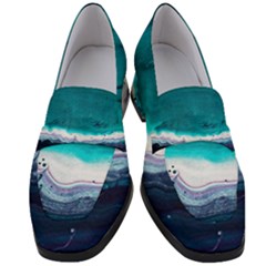 Color Acrylic Paint Art Painting Women s Chunky Heel Loafers by Pakrebo