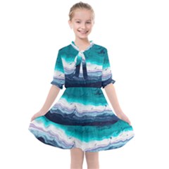 Color Acrylic Paint Art Painting Kids  All Frills Chiffon Dress by Pakrebo