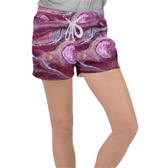 Paint Acrylic Paint Art Colorful Women s Velour Lounge Shorts by Pakrebo