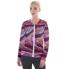 Paint Acrylic Paint Art Colorful Velour Zip Up Jacket by Pakrebo