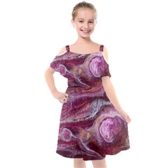 Paint Acrylic Paint Art Colorful Kids  Cut Out Shoulders Chiffon Dress by Pakrebo