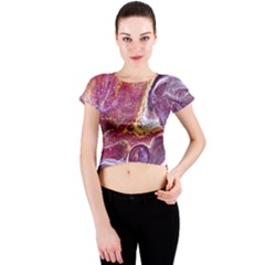 Paint Acrylic Paint Art Colorful Crew Neck Crop Top by Pakrebo